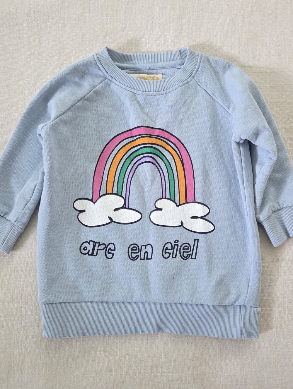 HUGO Loves Tiki Blue Kids Rainbow Sweatshirt Arc En Ciel Graphic 4t Toddler Kids